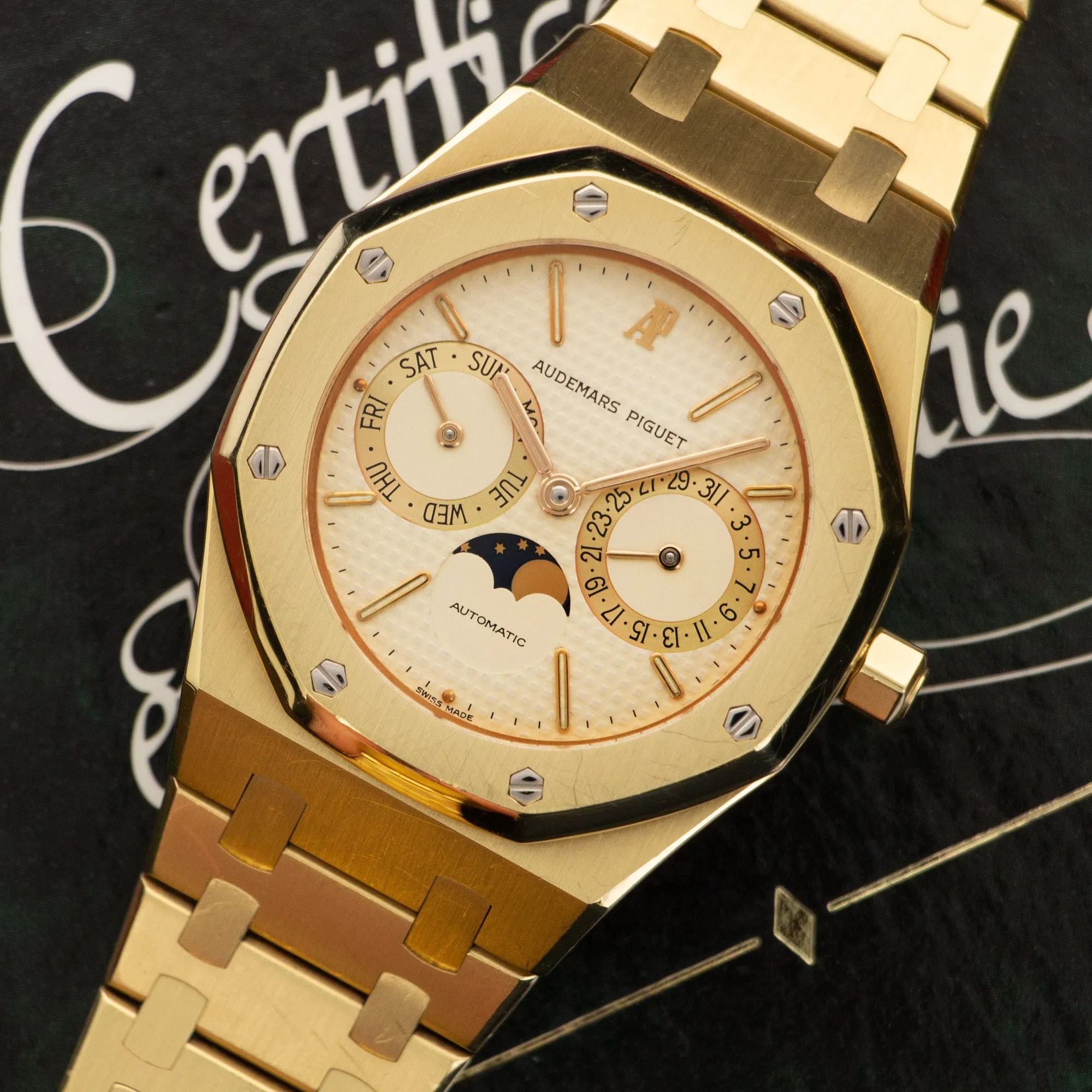 Audemars Piguet Yellow Gold Royal Oak Moonphase Day-Date Watch Ref. 5594