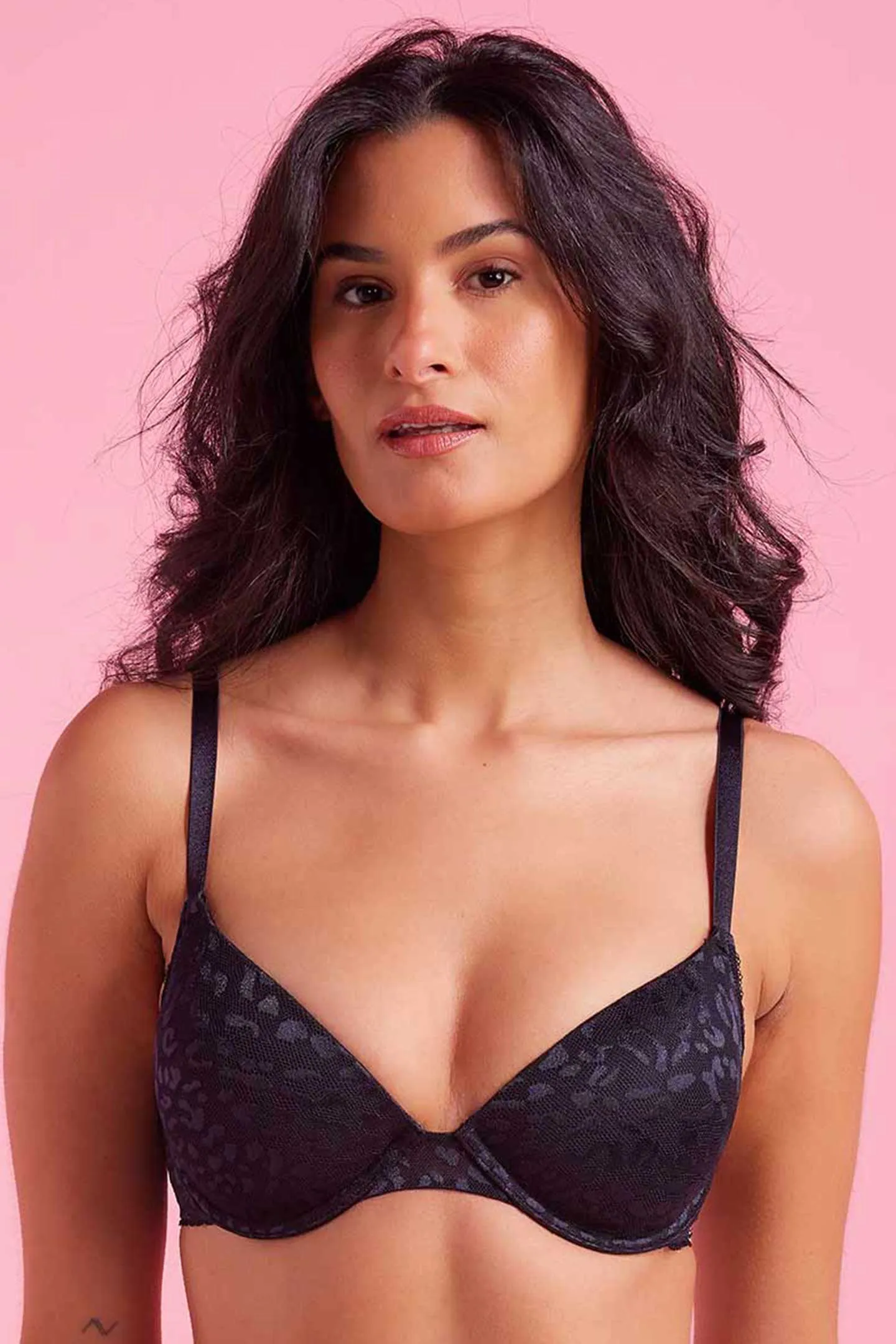 Ava Lace Demi Cup Bra Black