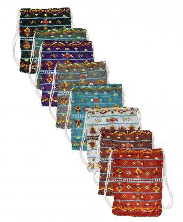 Aztec print Drawstring Bag