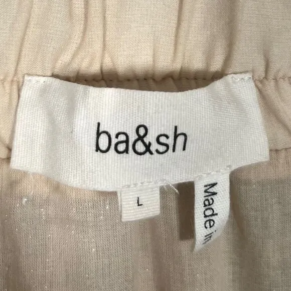 ba&amp;sh Land Metallic Mesh Overlay Midi Skirt in Gold Size Large