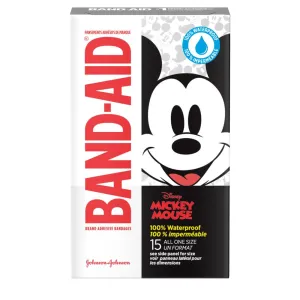 Band-Aid Brand Adhesive Bandages featuring Disney Mickey, 100% Waterproof, All One Size