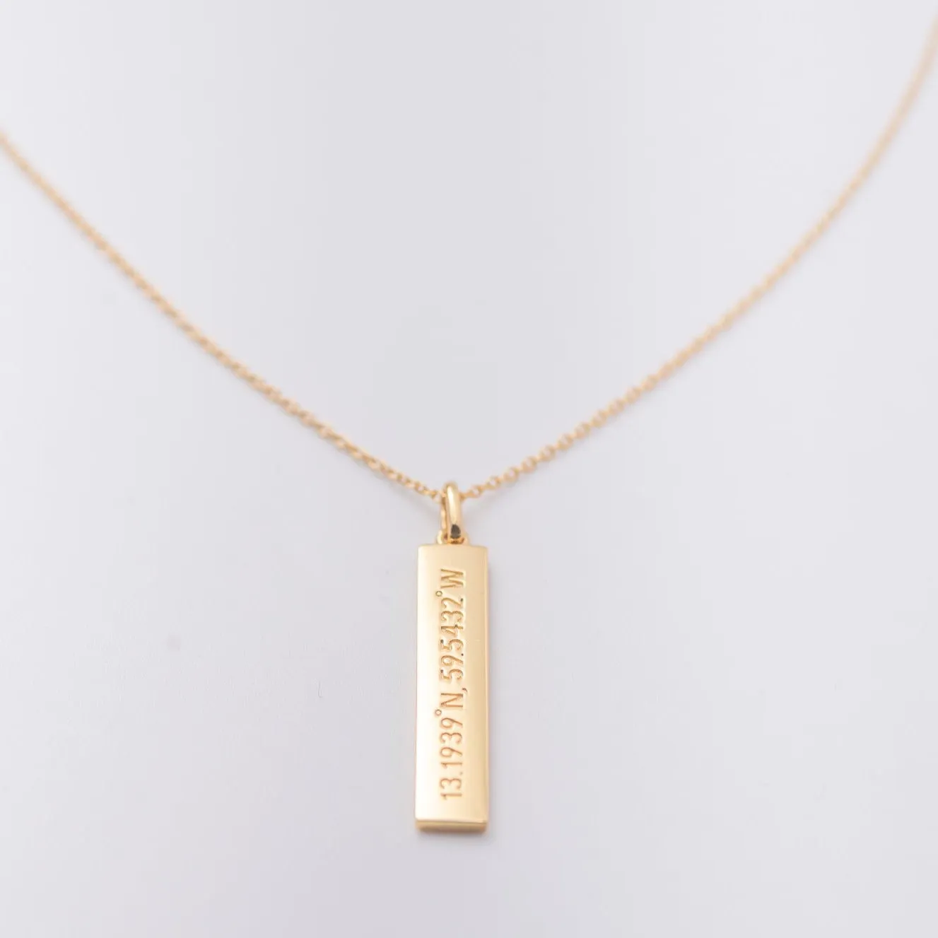 Barbados GPS Bar Necklace