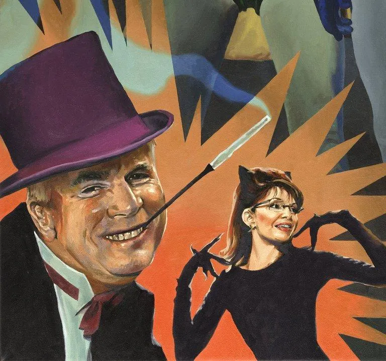 Batmobama and Robiden painting