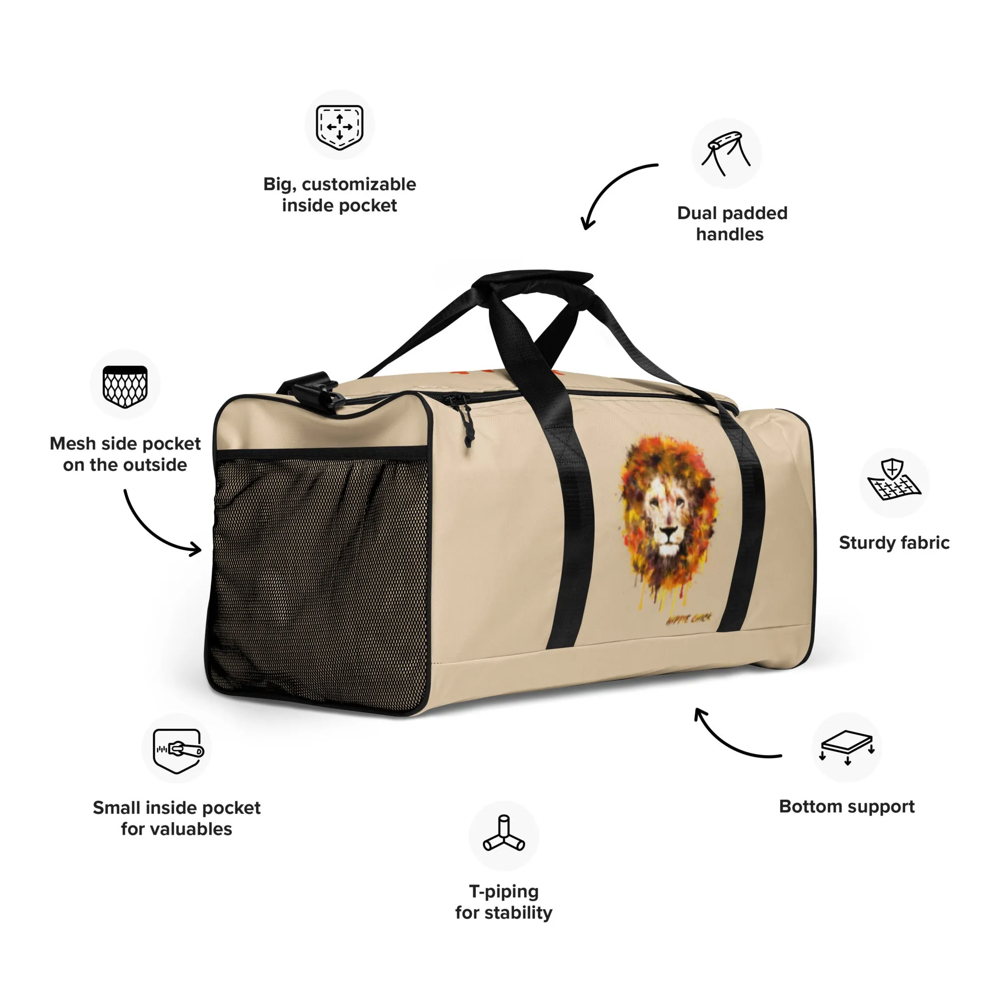 Beige Duffle Bag - OG Hippie Dude