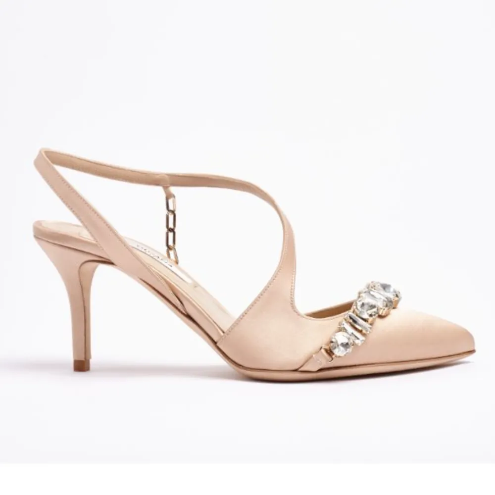 Bejewled Nude Pumps