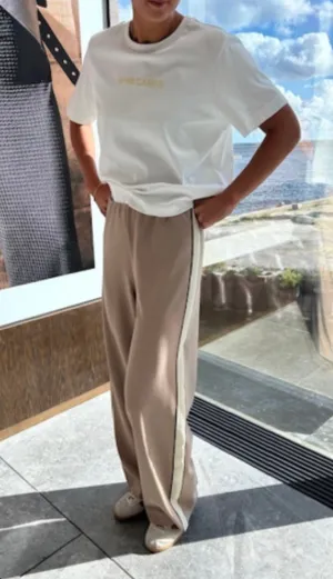 Berlin Mink Panel Wide Leg Trousers