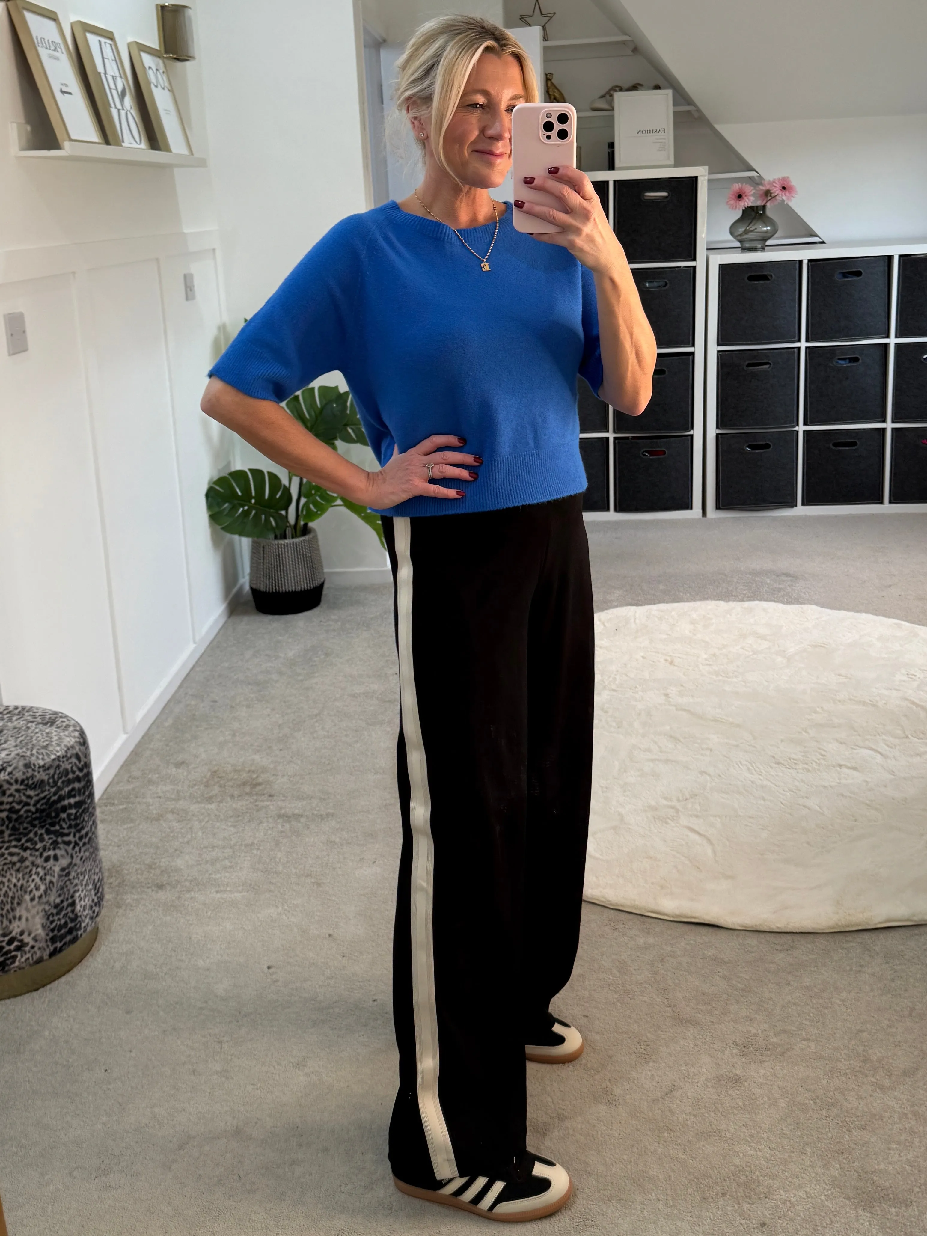 Berlin Mink Panel Wide Leg Trousers