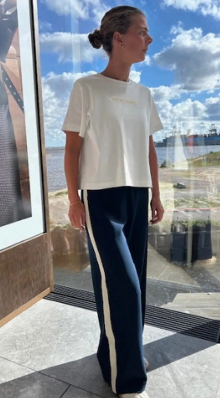 Berlin Mink Panel Wide Leg Trousers