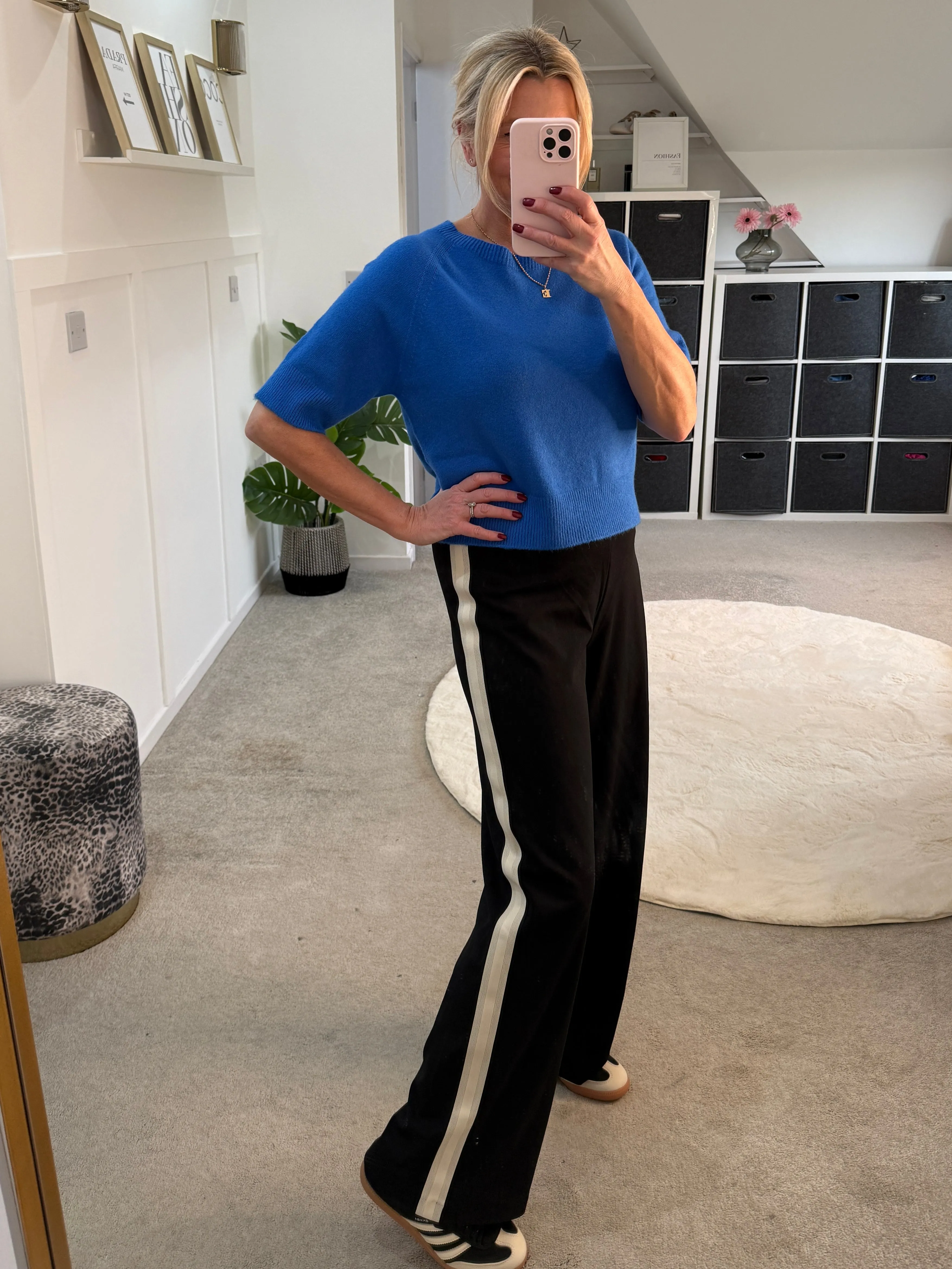 Berlin Mink Panel Wide Leg Trousers