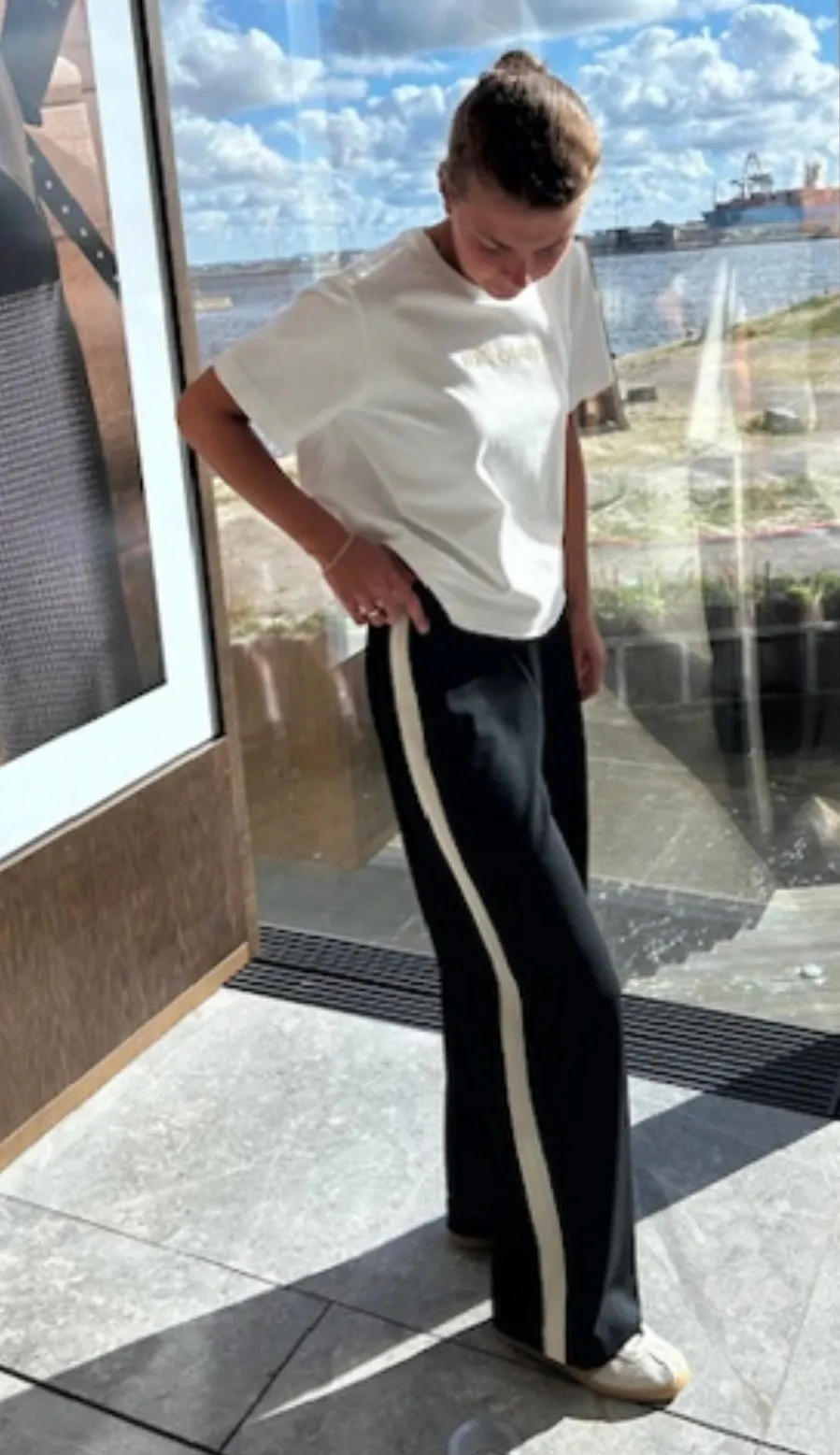 Berlin Mink Panel Wide Leg Trousers