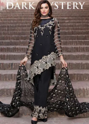 Beutifull chiffon dress by embroyal in black color Model # C 1211