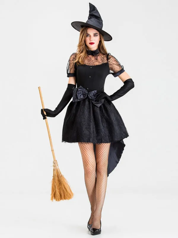Bewitching Halloween Black Witch Dress | Halloween Outfit | Mesh Black Dress | Cosplay witch costume