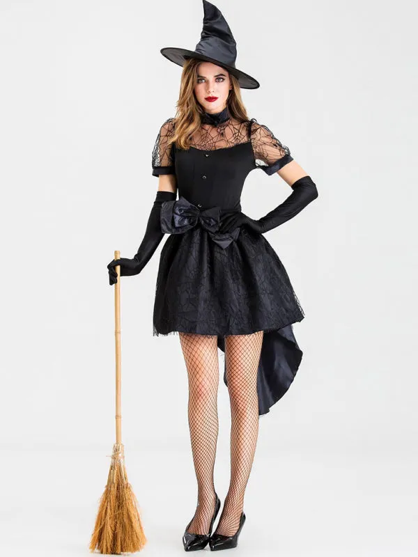 Bewitching Halloween Black Witch Dress | Halloween Outfit | Mesh Black Dress | Cosplay witch costume