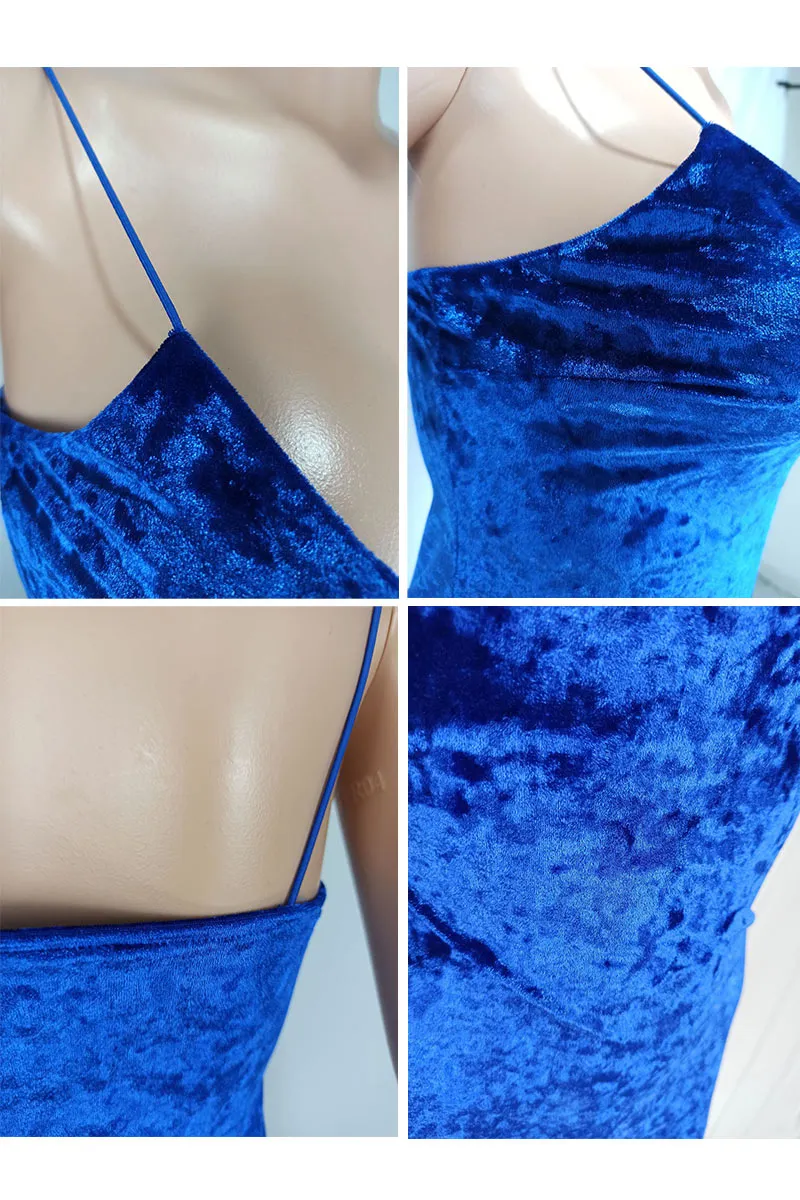 BI0433 Velour Midi Cami Dress