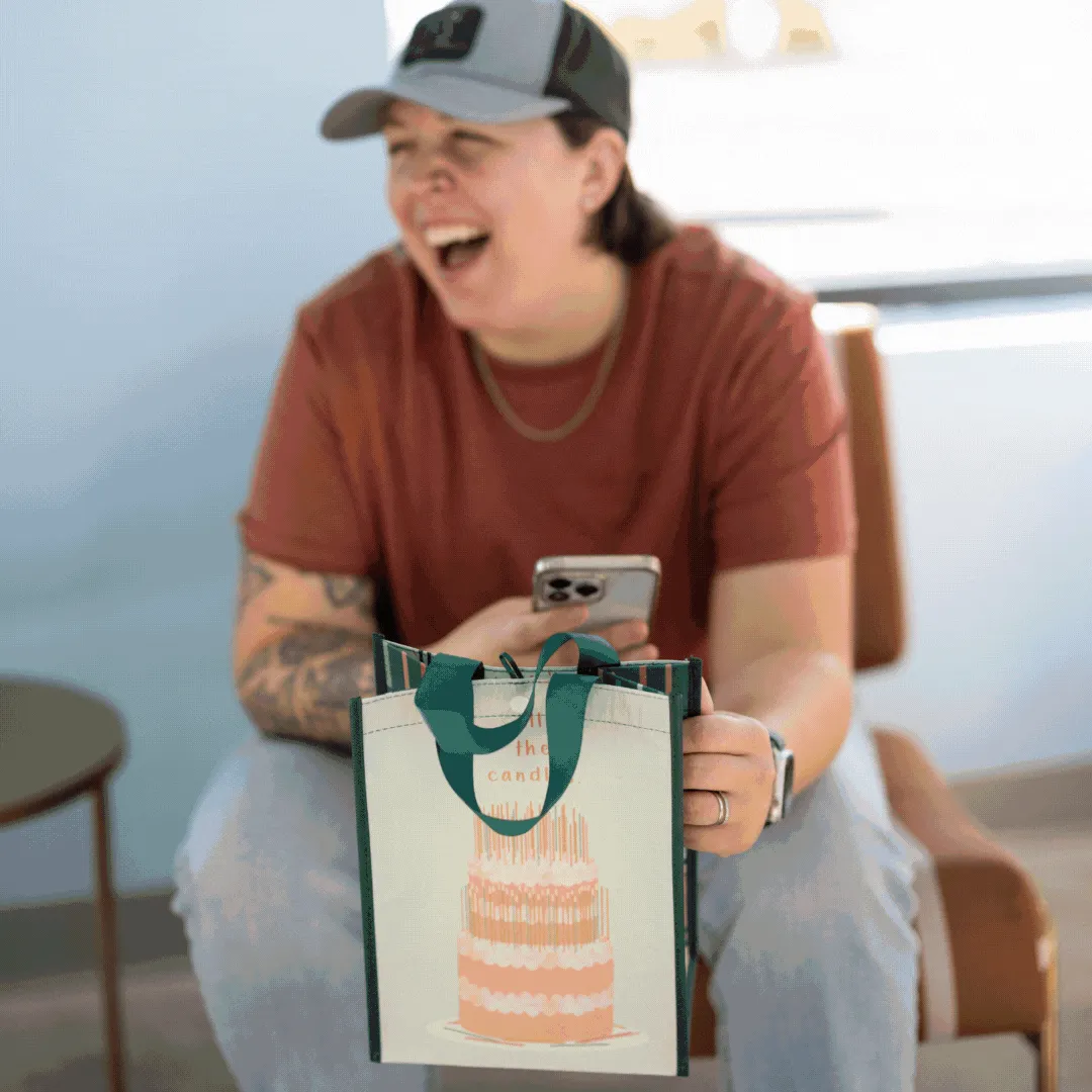 Birthday Bundle | Reusable Gift Bag   QR Greeting Card | 10 Pieces
