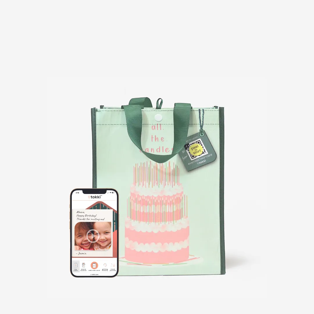 Birthday Bundle | Reusable Gift Bag   QR Greeting Card | 10 Pieces