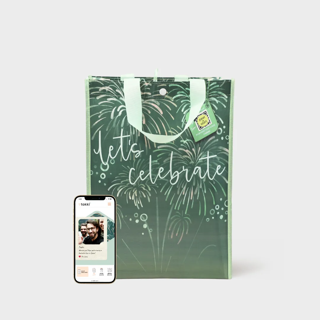 Birthday Bundle | Reusable Gift Bag   QR Greeting Card | 10 Pieces