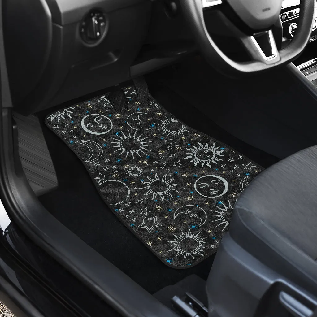 Black & White Celestial Front And Back Car Mats (Set Of 4)