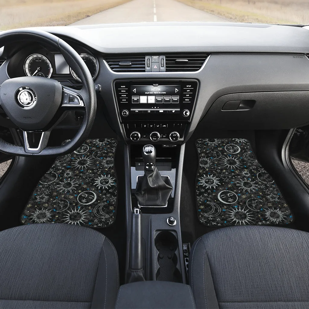 Black & White Celestial Front And Back Car Mats (Set Of 4)