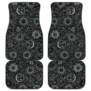 Black & White Celestial Front And Back Car Mats (Set Of 4)