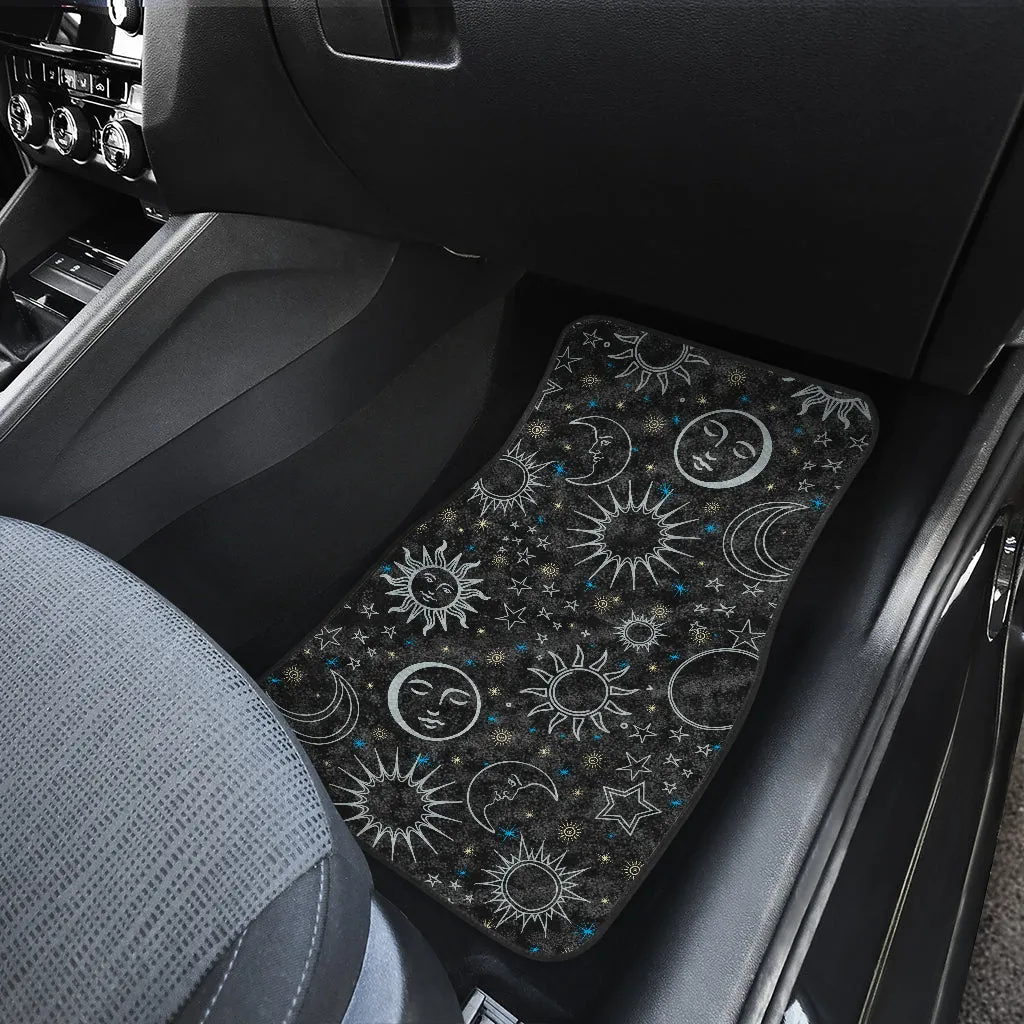 Black & White Celestial Front And Back Car Mats (Set Of 4)