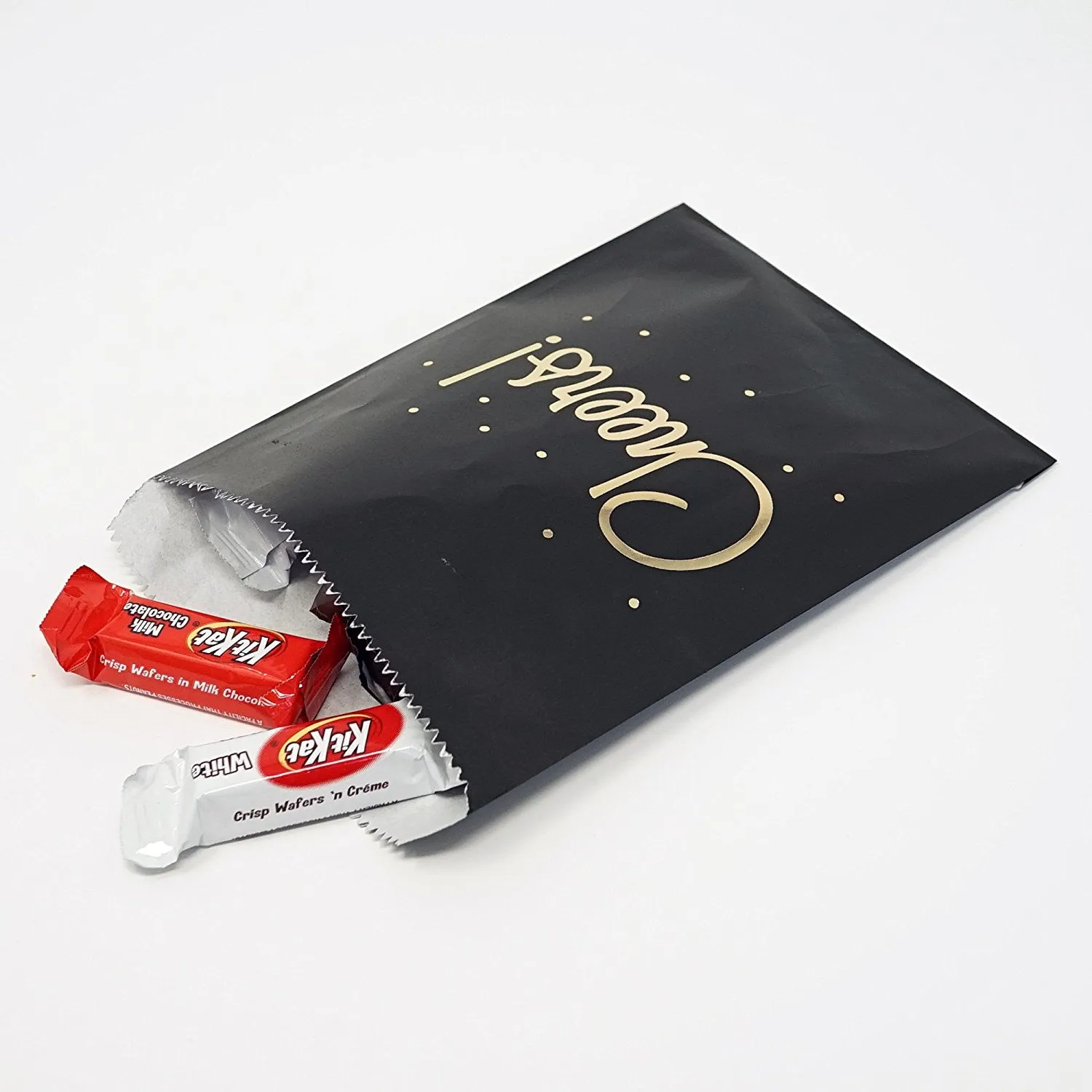 Black and Gold Cheers Party Favor Gift Bags Popcorn Treat Bags- 48 count