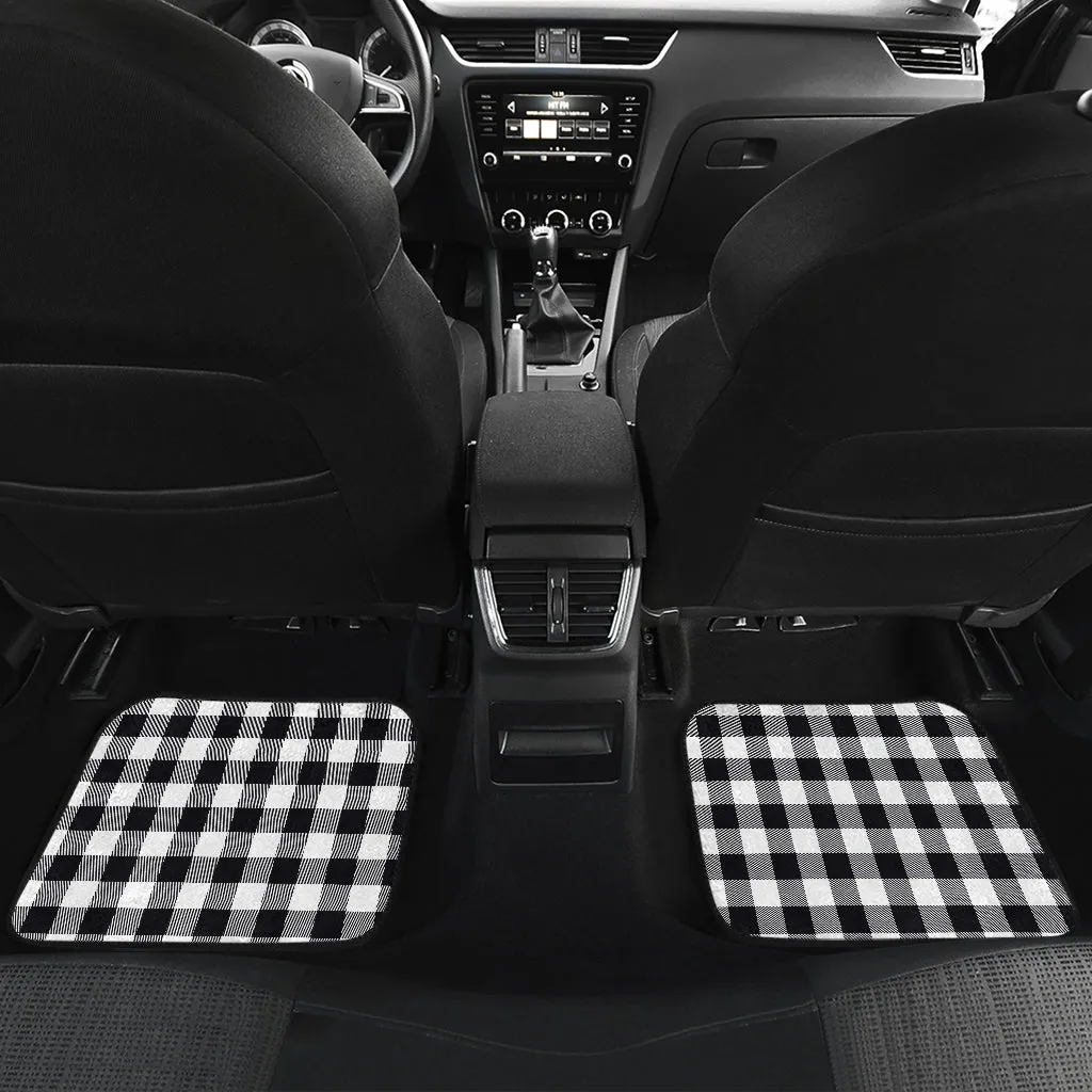 Black and White Buffalo Plaid Front and Back Floor Mats