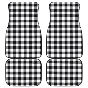 Black and White Buffalo Plaid Front and Back Floor Mats