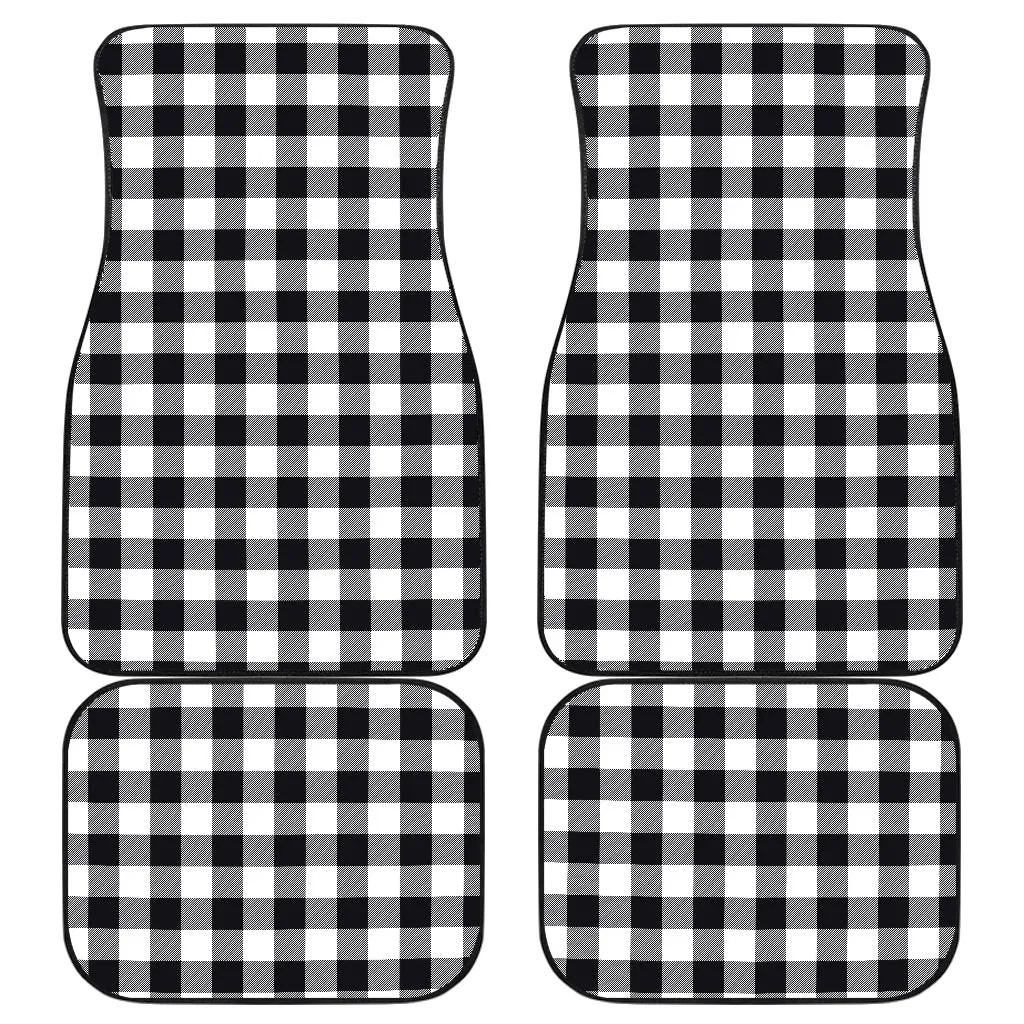 Black and White Buffalo Plaid Front and Back Floor Mats