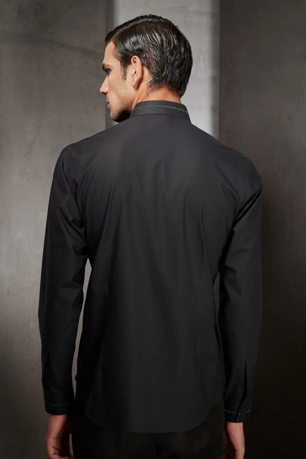 Black Embroidered Shirt