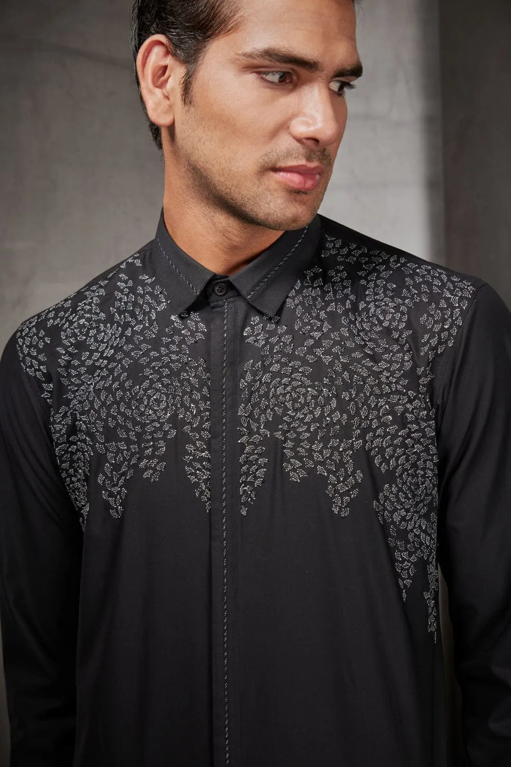 Black Embroidered Shirt
