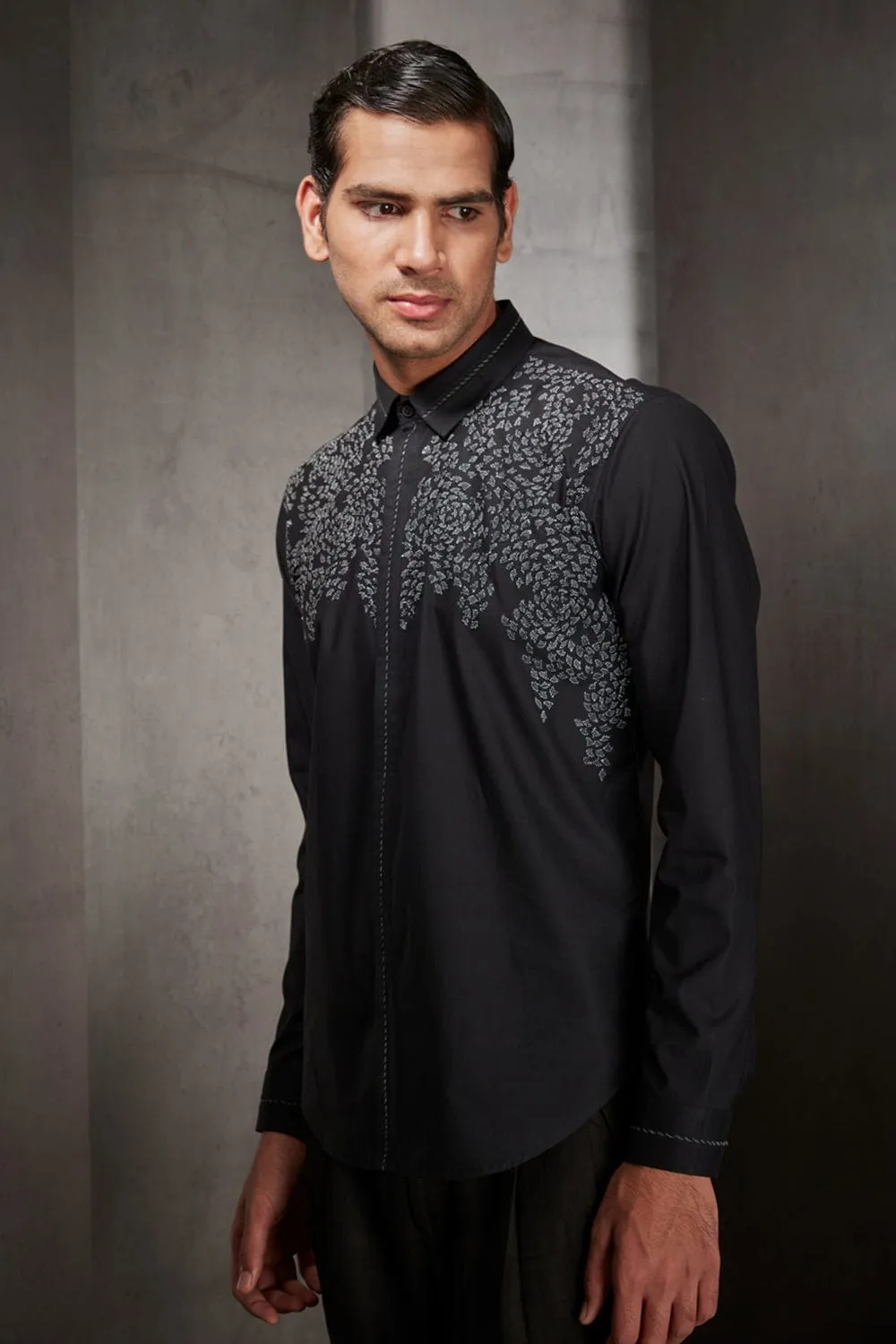 Black Embroidered Shirt