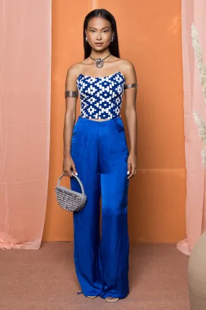 Blue Off Shoulder Corset Bustier