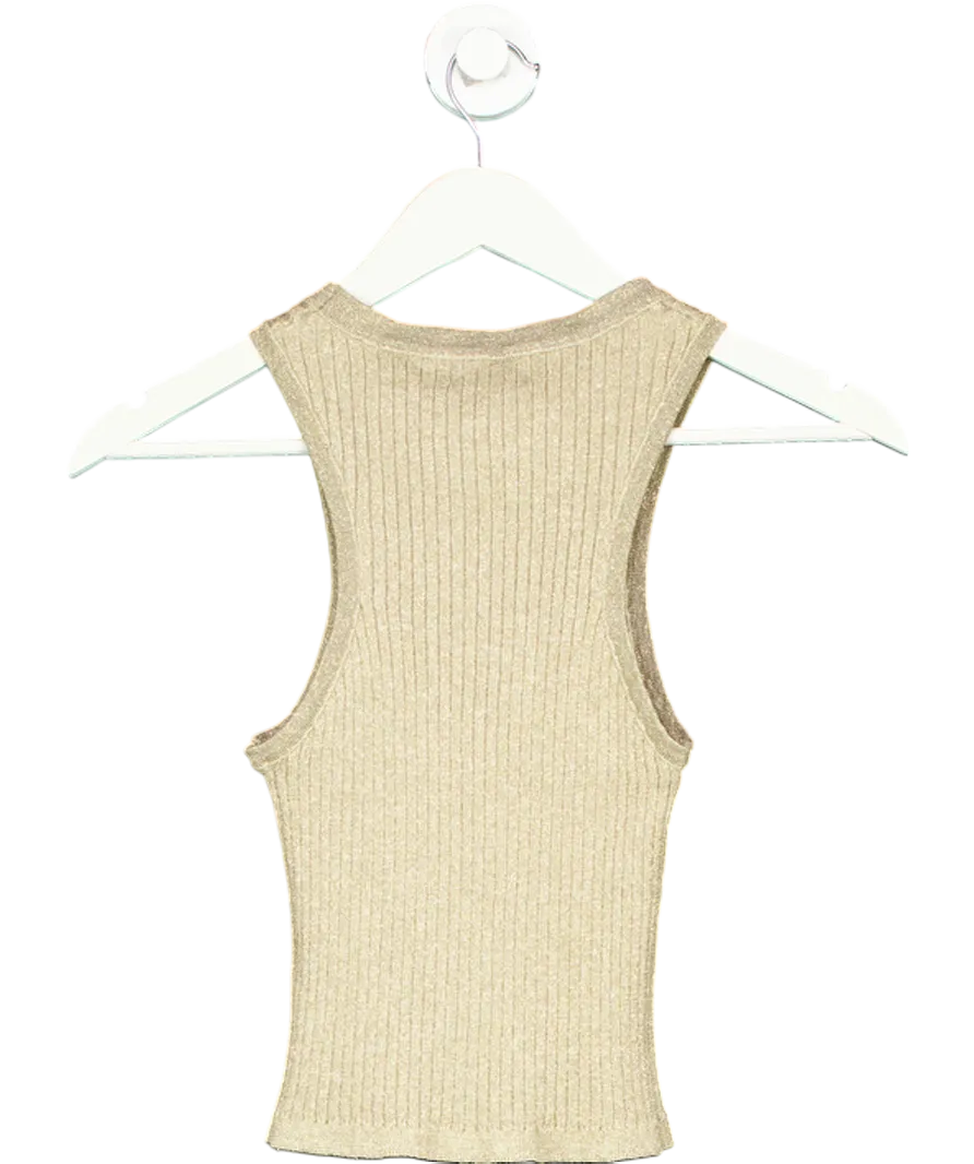Boldy Love Yourself Metallic Sonya Rib Sweater Tank Top UK S