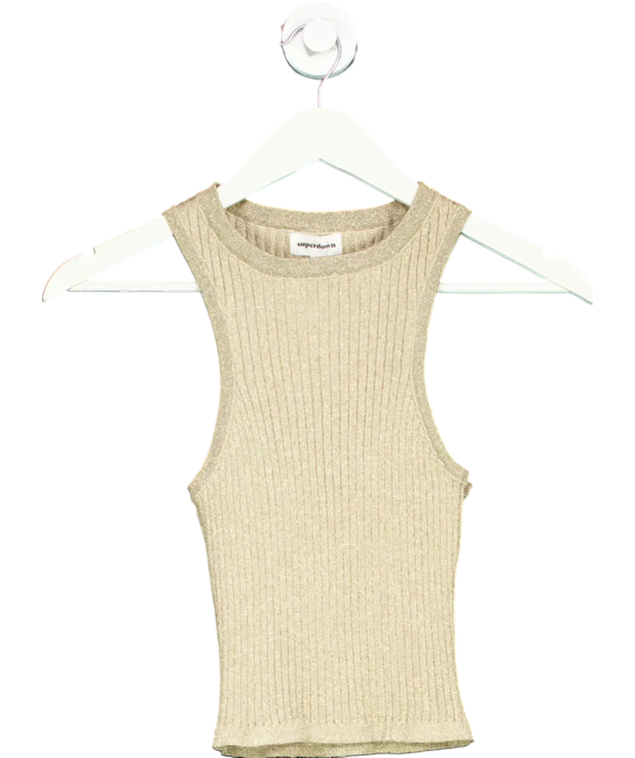 Boldy Love Yourself Metallic Sonya Rib Sweater Tank Top UK S