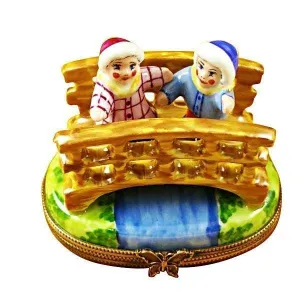 Boy & Girl on Bridge limoges box