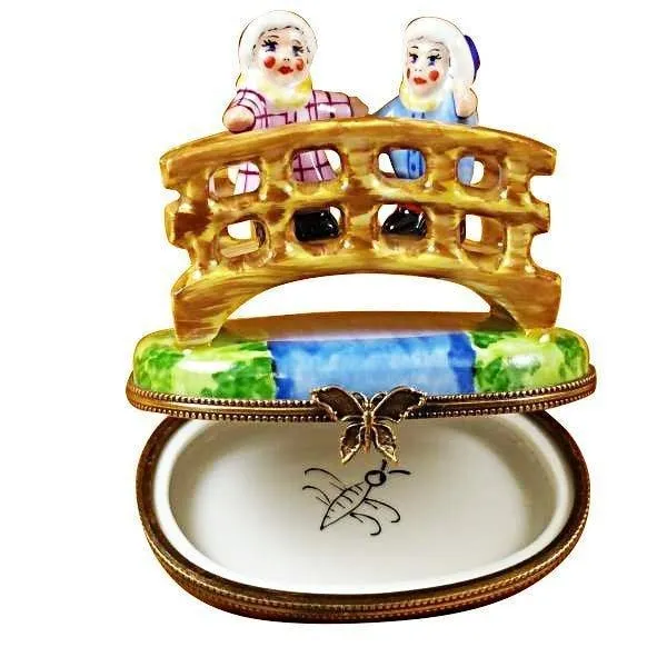 Boy & Girl on Bridge limoges box