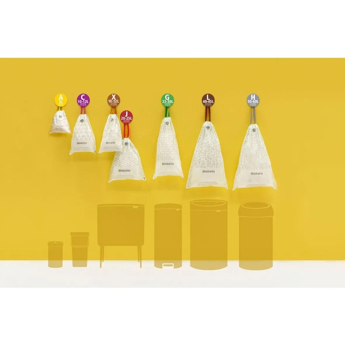 Brabantia Perfit Fit 10 Bin Bags - 60L