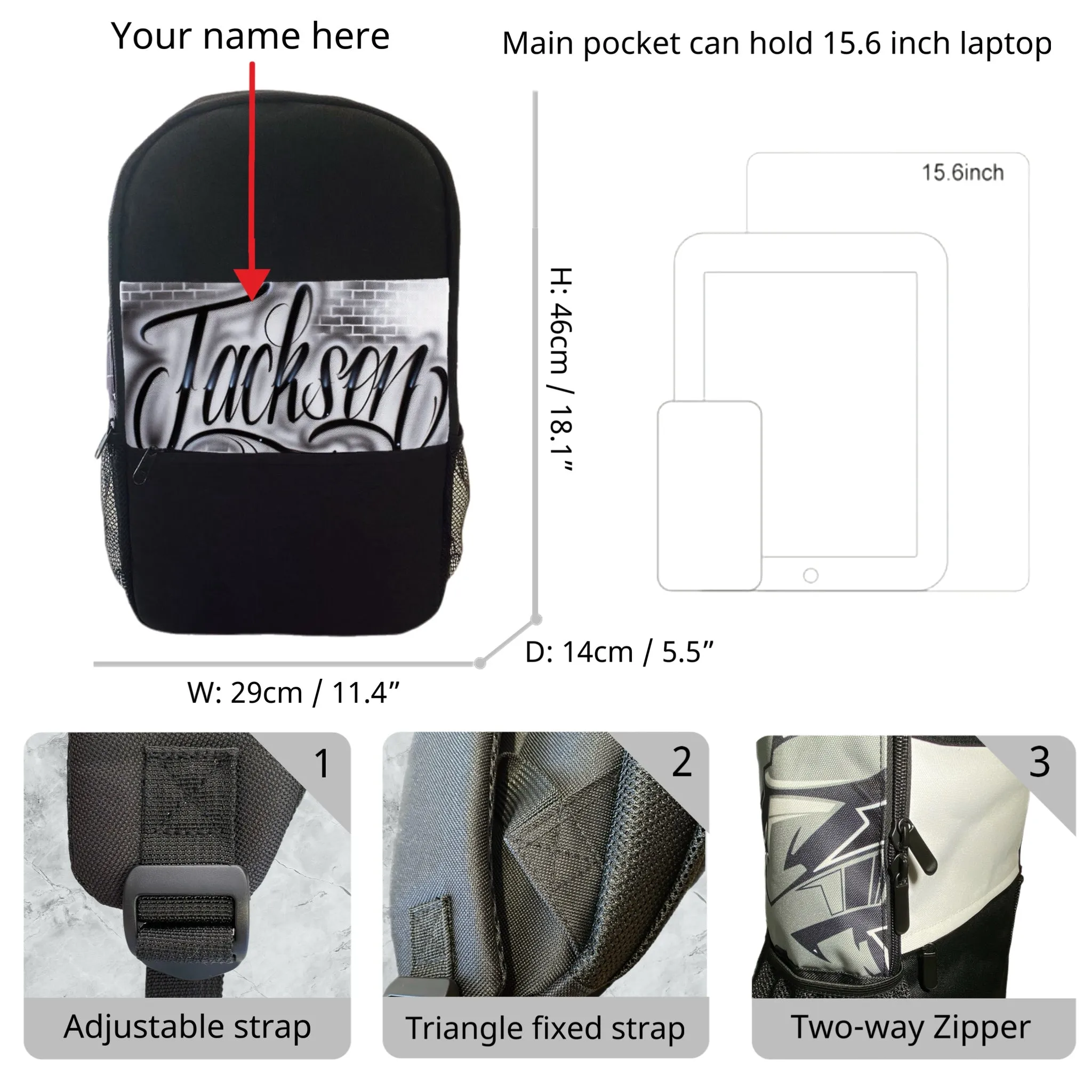 Brickwall Script Style Backpack (18)