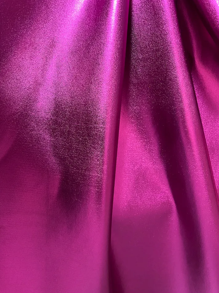 Bright Fuchsia Metallic Spandex Fabric Sample