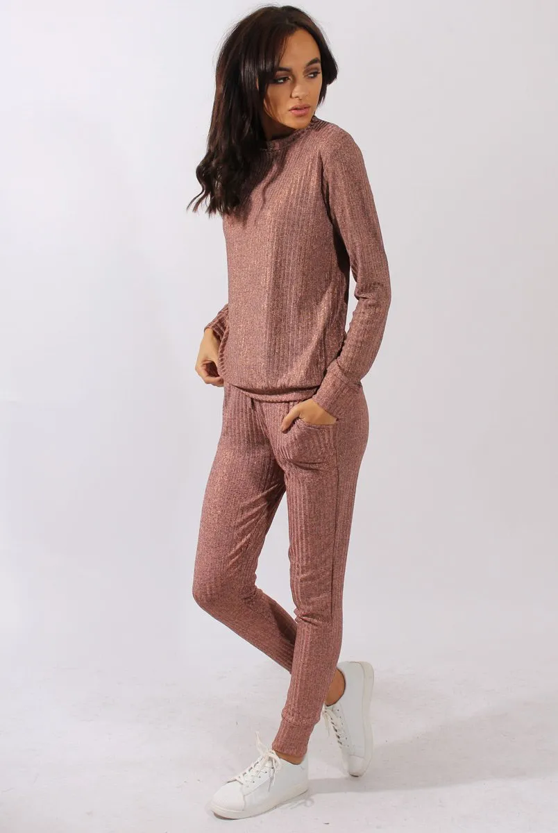 Bronze Metallic Tracksuit - Stellah