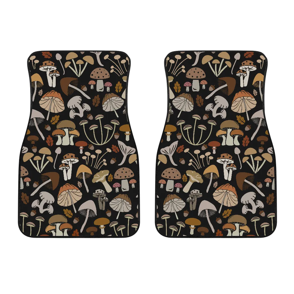 Brown Mushrooms Front Car Mats (Set Of 2)