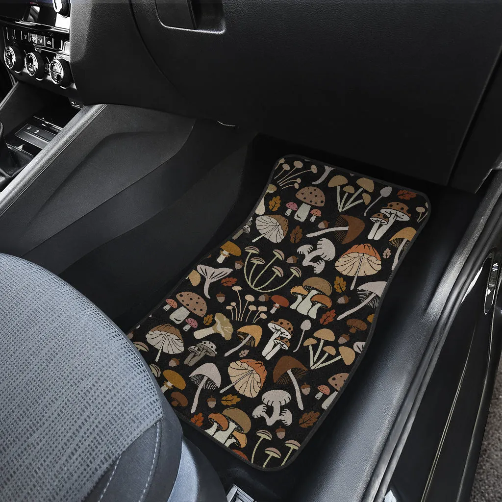 Brown Mushrooms Front Car Mats (Set Of 2)