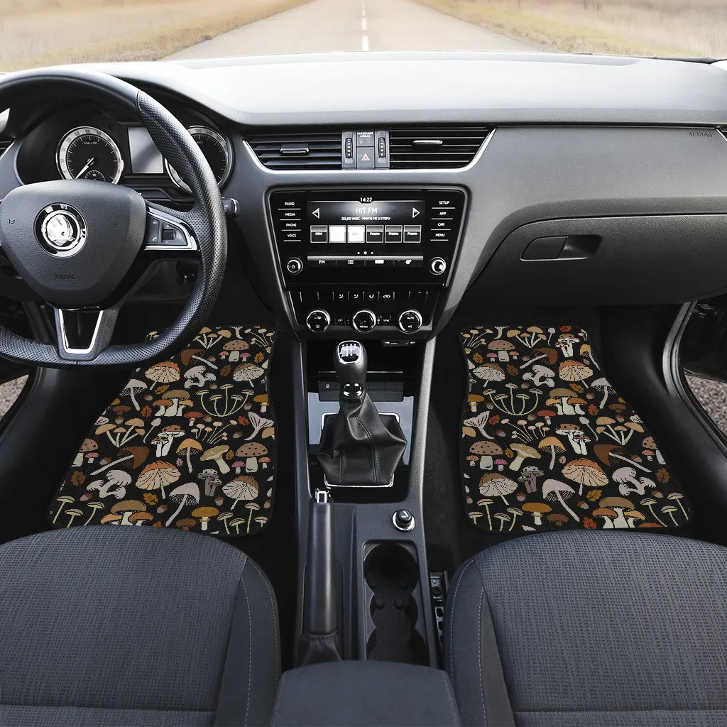 Brown Mushrooms Front Car Mats (Set Of 2)