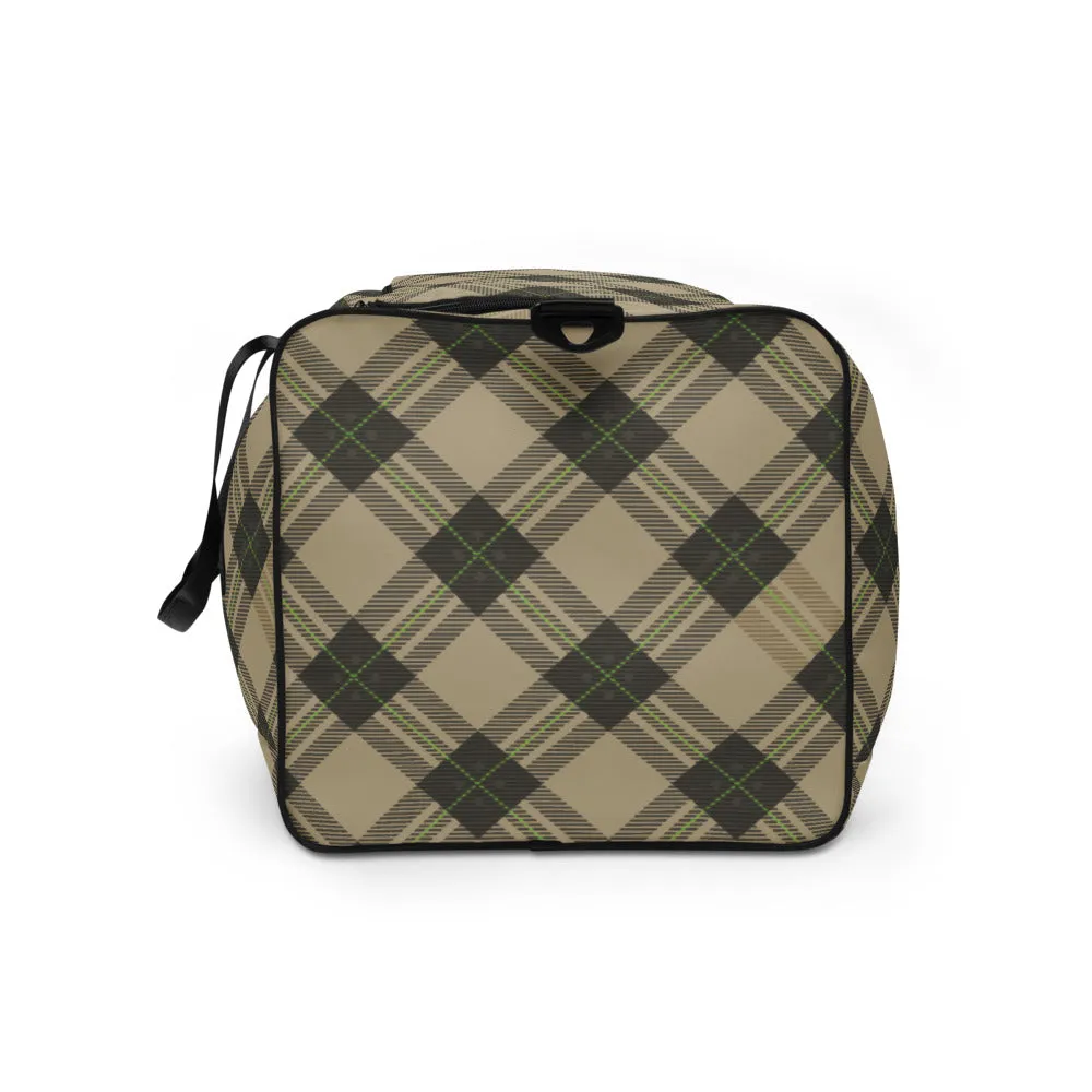 Brown tartan - Sustainably Made Duffle Bag