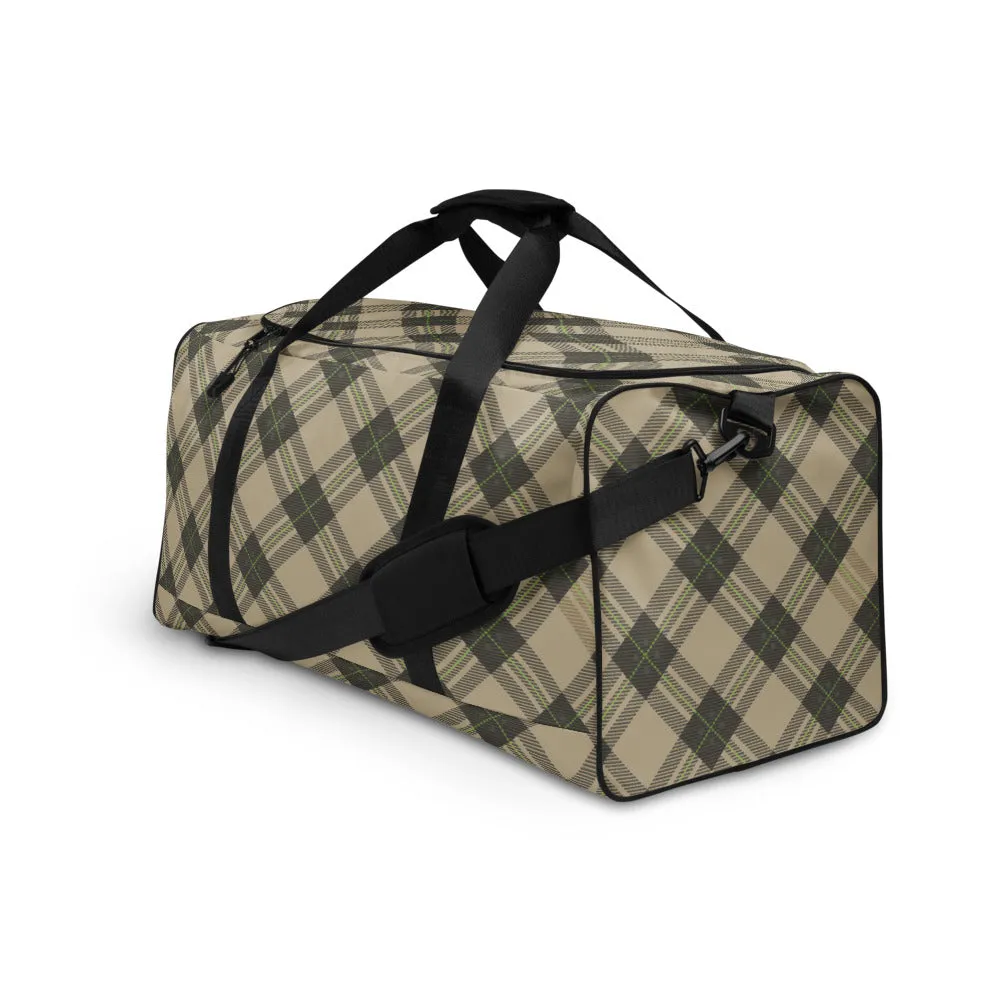 Brown tartan - Sustainably Made Duffle Bag
