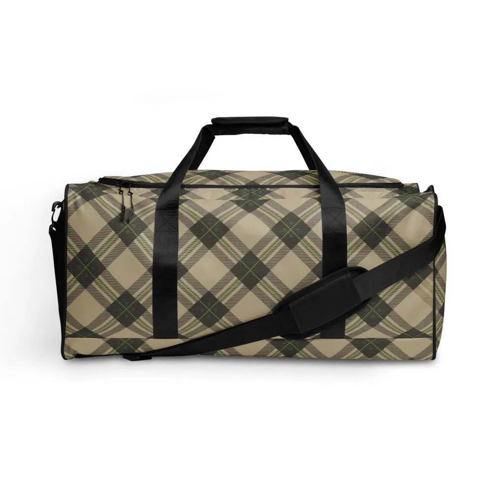 Brown tartan - Sustainably Made Duffle Bag