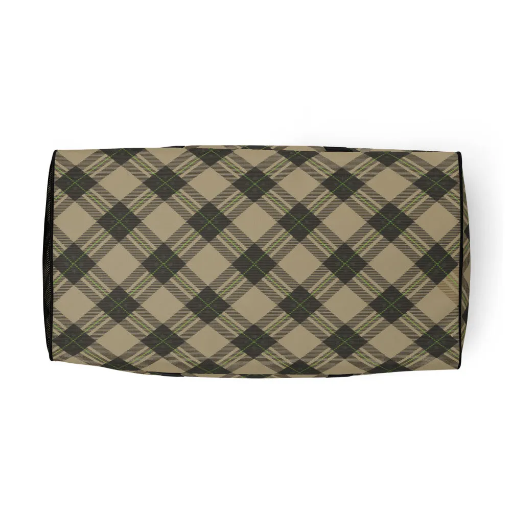 Brown tartan - Sustainably Made Duffle Bag