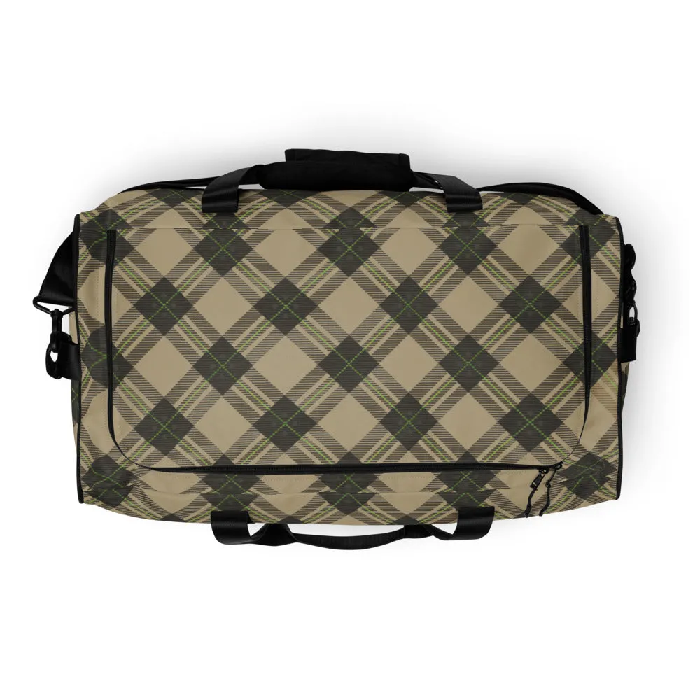 Brown tartan - Sustainably Made Duffle Bag
