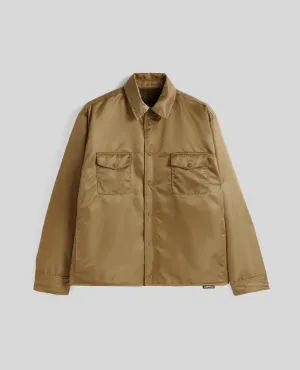 CAMICIA IN RASO BOMBER DI POLIAMMIDE IDROREPELLENTE - NOCCIOLA